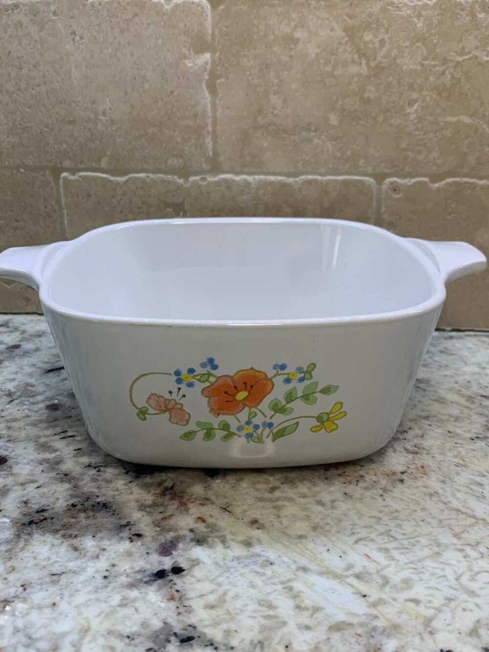 Corning Ware Wildflower P-43-B Square Casserole Baking Dish 2 3/4 Cup